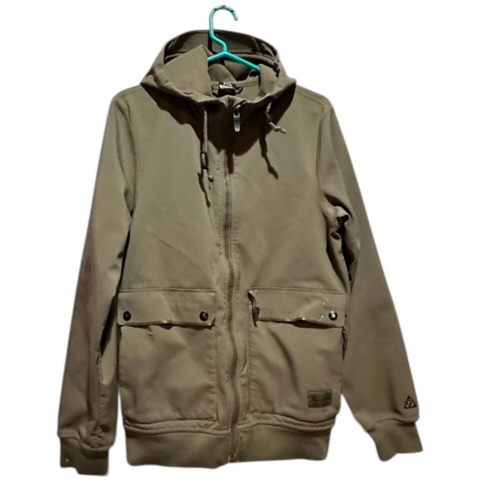 VTG Y2K Nike ACG Logo Olive Outdoors Zip Up Light Jacket Size SP Full Zip Hooded